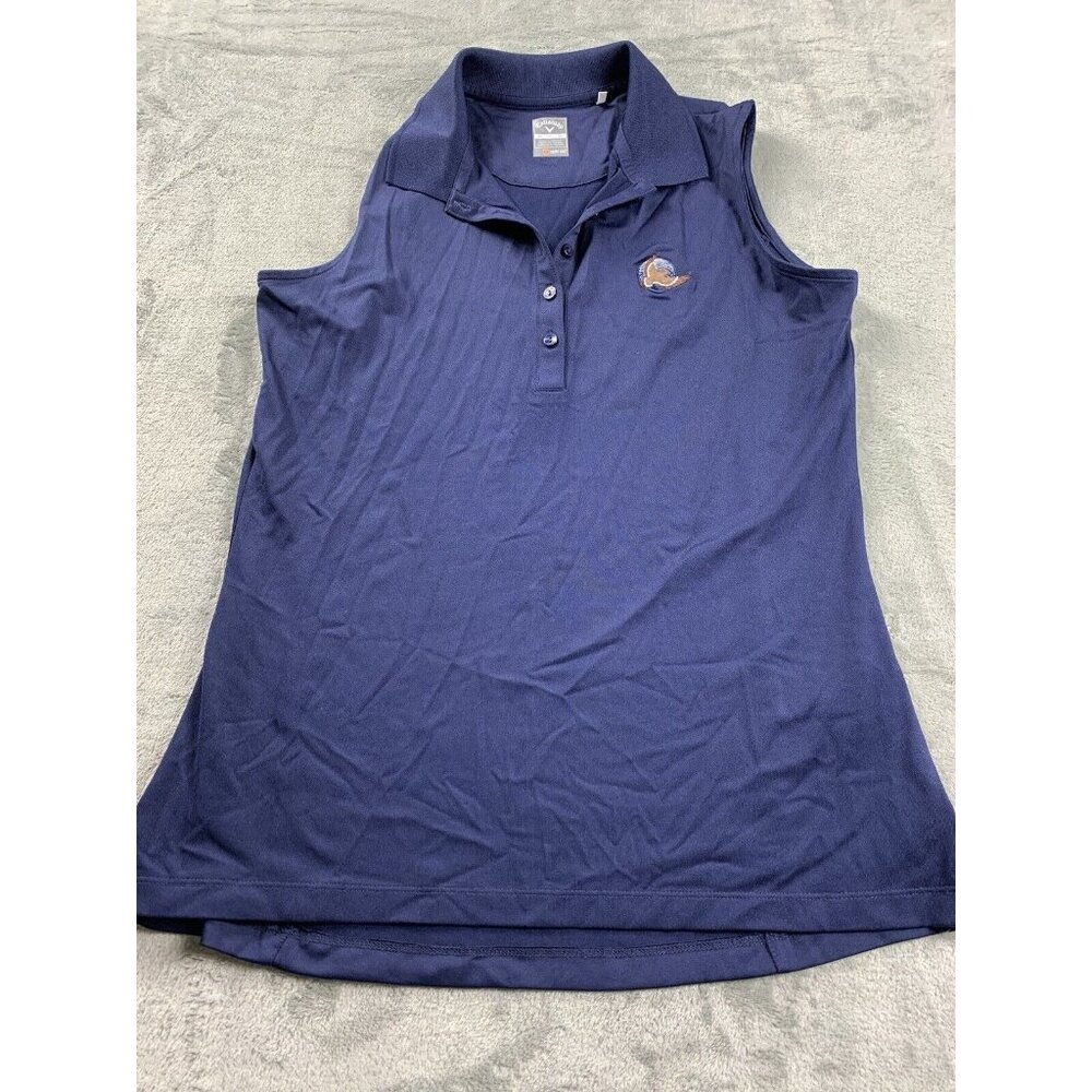 Callaway Shirt Men medium navy Opti Dri Golf Vest Top Pullover half button up